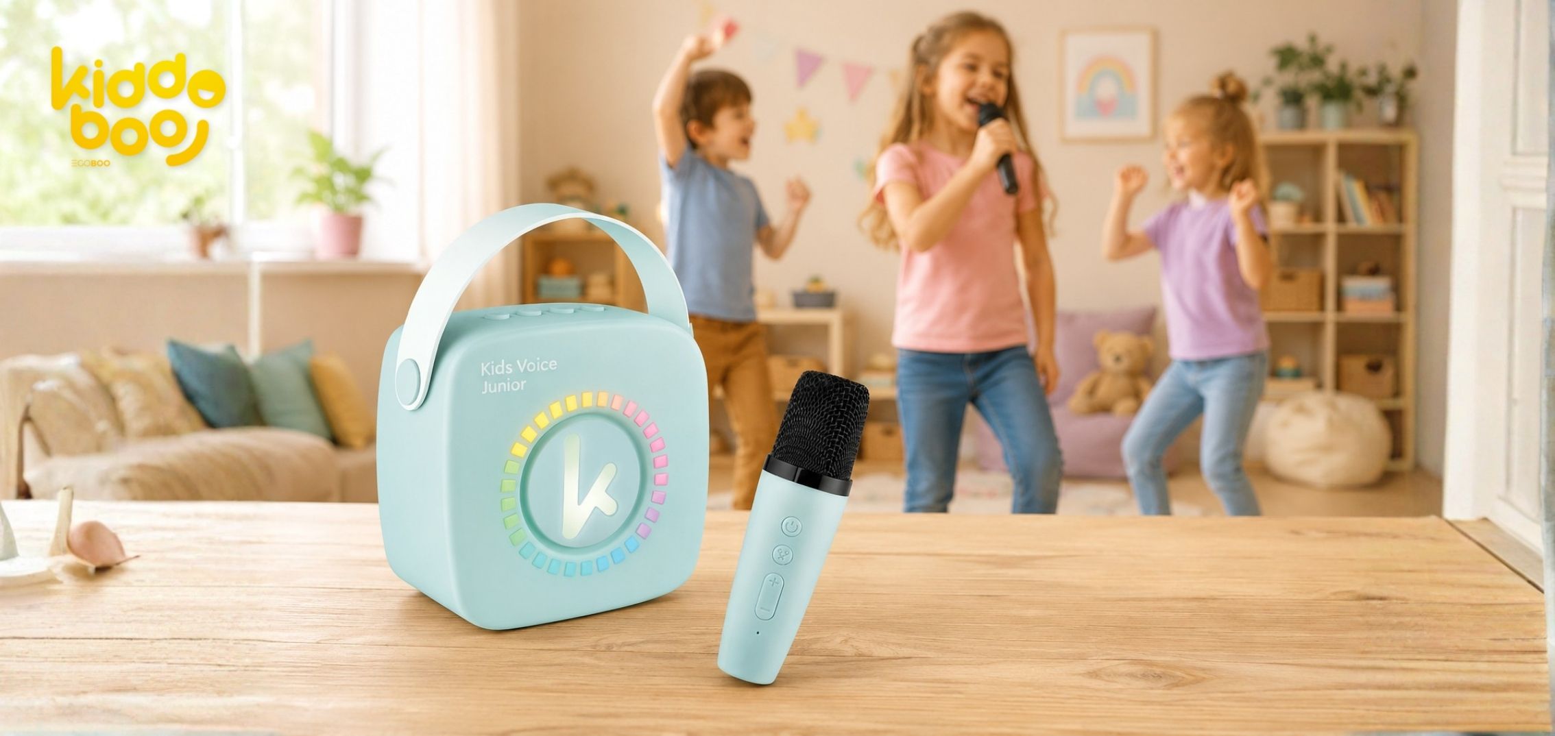 Bluetooth Karaoke Set Mikrofon a reproduktor KidsVoice Pink (8)